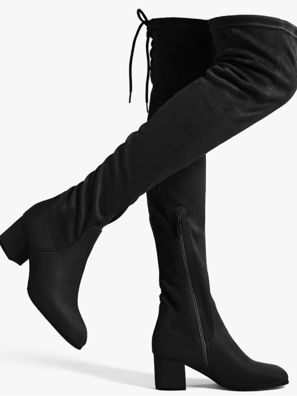 Dream Pairs Black Over-the-Knee Block Heel Boots New in Box - Size 6